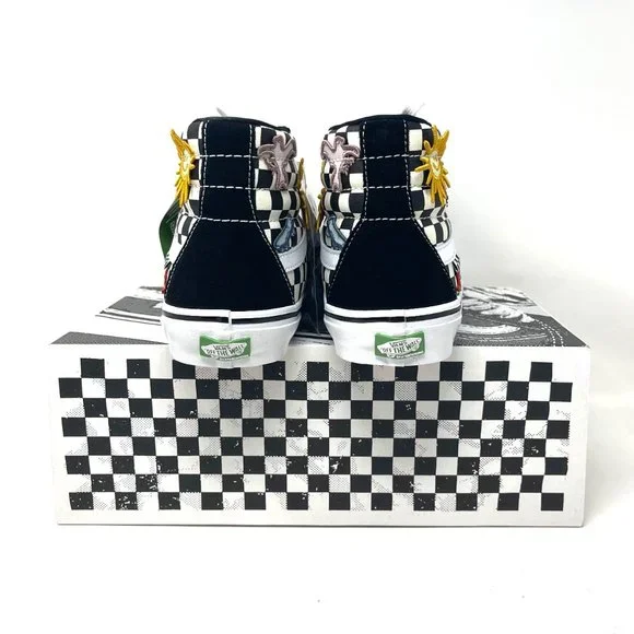 💖MEGA SALE💖Vans Sk8 Hi Men  Checkered Black White Skate Sun   VN0A5FCC89C - Picture 8 of 11